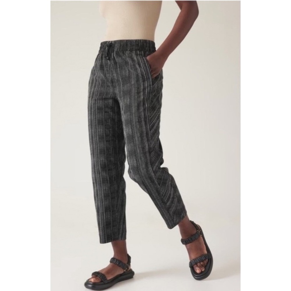 Athleta Arrival Pants Amara Black White Stripe Size 20